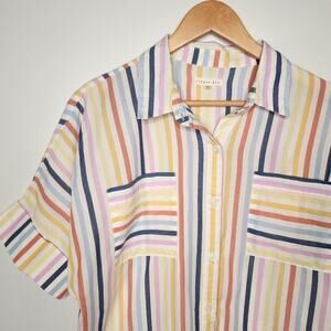 🌻3 for $18 Striped Oversized Button Up Shirt